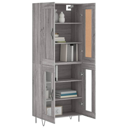 Highboard Grey Sonoma 69,5x34x180 cm Engineered Wood