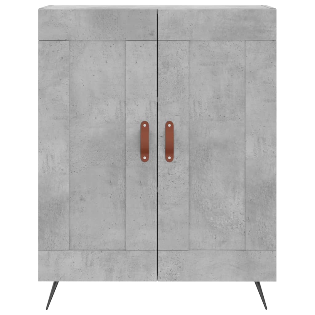 Highboard Concrete Grey 69.5x34x180 cm Engineered Wood