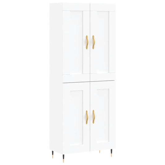 Highboard White 69,5x34x180 cm Engineered Wood