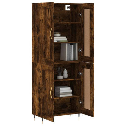 Highboard Smoked Oak 69.5x34x180 cm Engineered Wood
