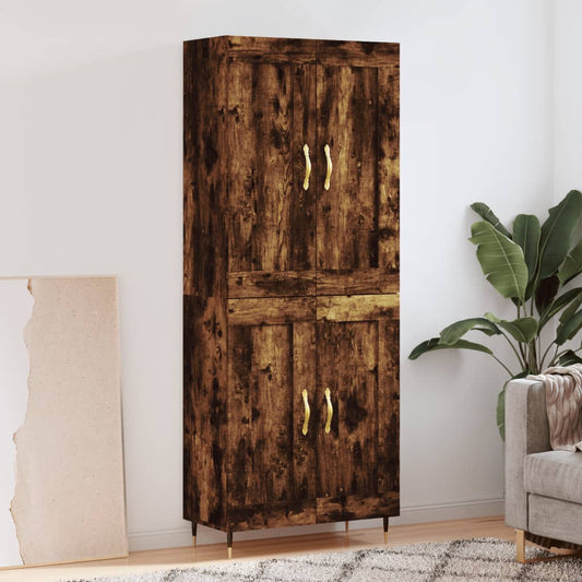 Highboard Smoked Oak 69,5x34x180 cm Engineered Wood