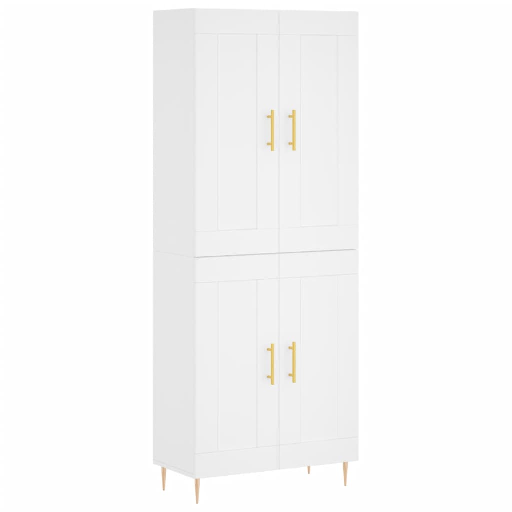 Highboard White 69,5x34x180 cm Engineered Wood