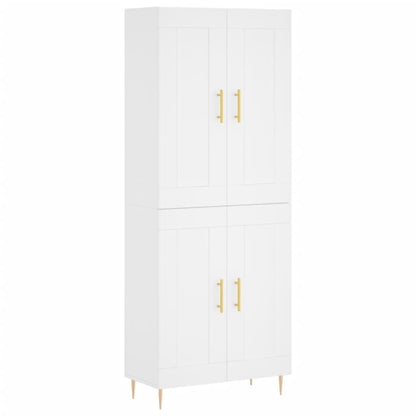 Highboard White 69,5x34x180 cm Engineered Wood