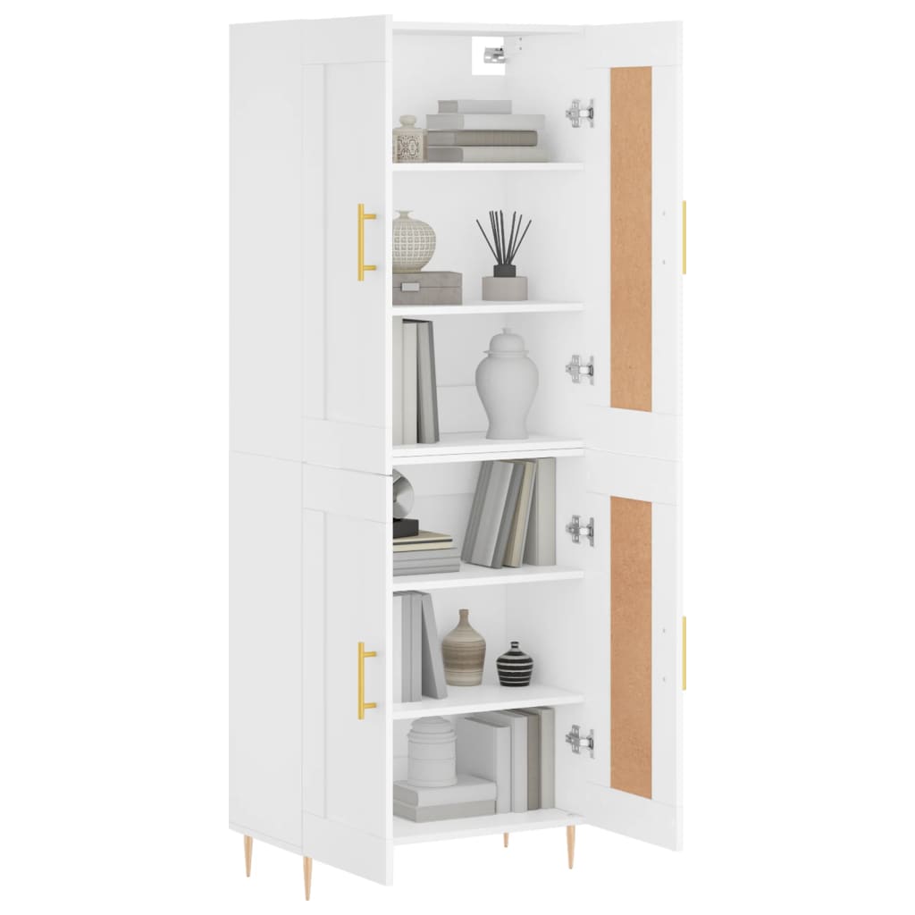Highboard White 69,5x34x180 cm Engineered Wood