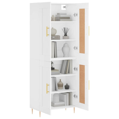 Highboard White 69,5x34x180 cm Engineered Wood