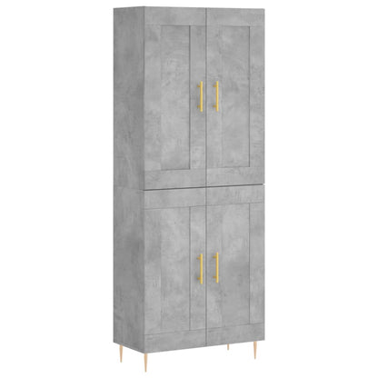 Highboard Concrete Grey 69,5x34x180 cm Engineered Wood