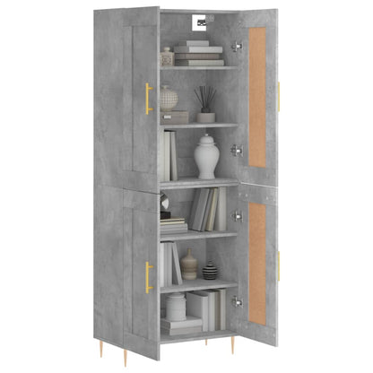 Highboard Concrete Grey 69,5x34x180 cm Engineered Wood