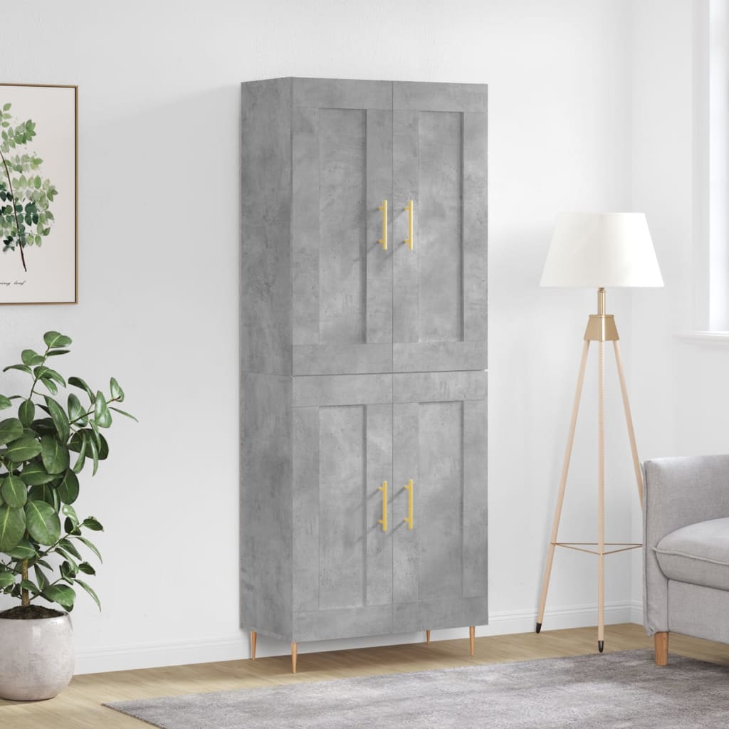 Highboard Concrete Grey 69,5x34x180 cm Engineered Wood