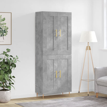 Highboard Concrete Grey 69,5x34x180 cm Engineered Wood