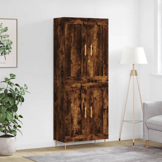 Highboard Smoked Oak 69,5x34x180 cm Engineered Wood