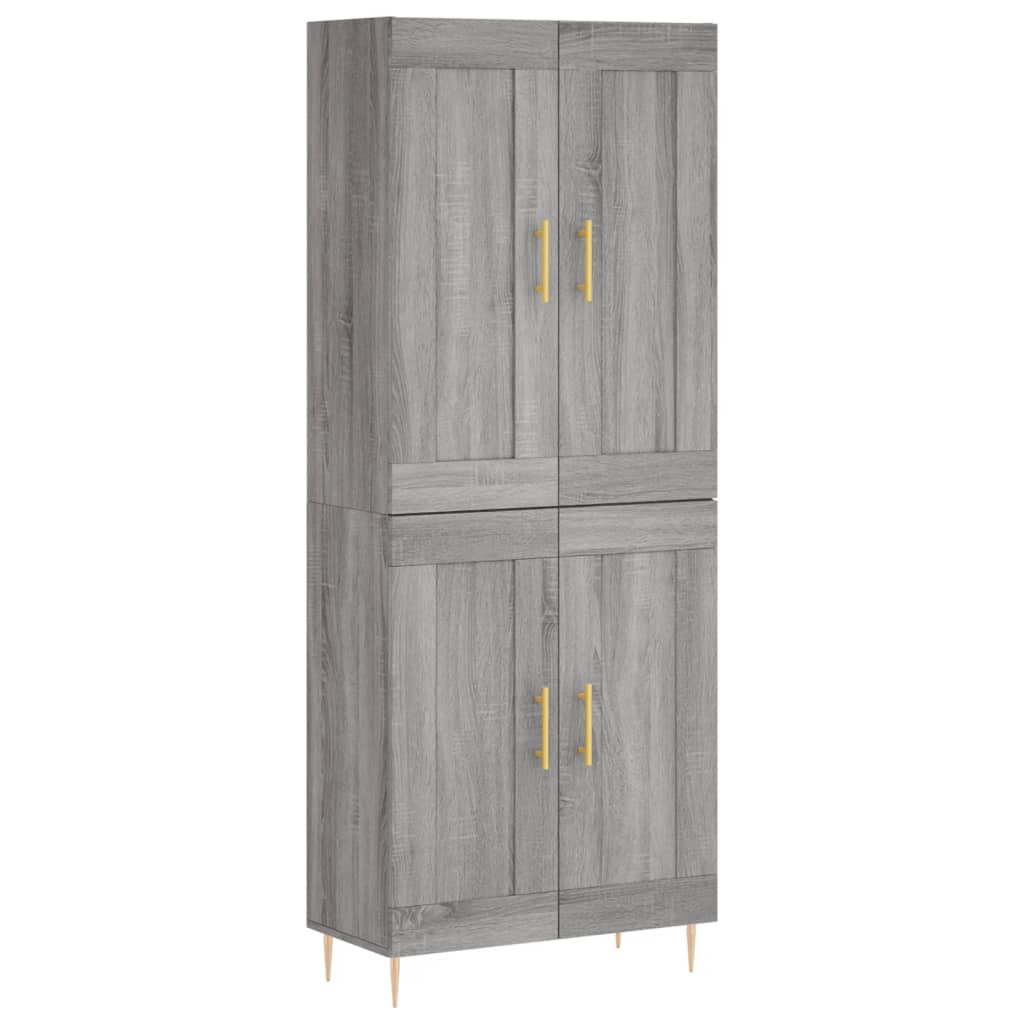 Highboard Grey Sonoma 69,5x34x180 cm Engineered Wood