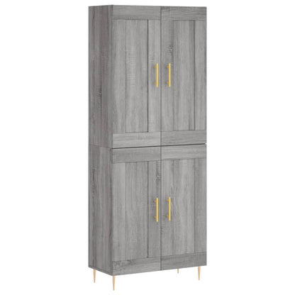 Highboard Grey Sonoma 69,5x34x180 cm Engineered Wood