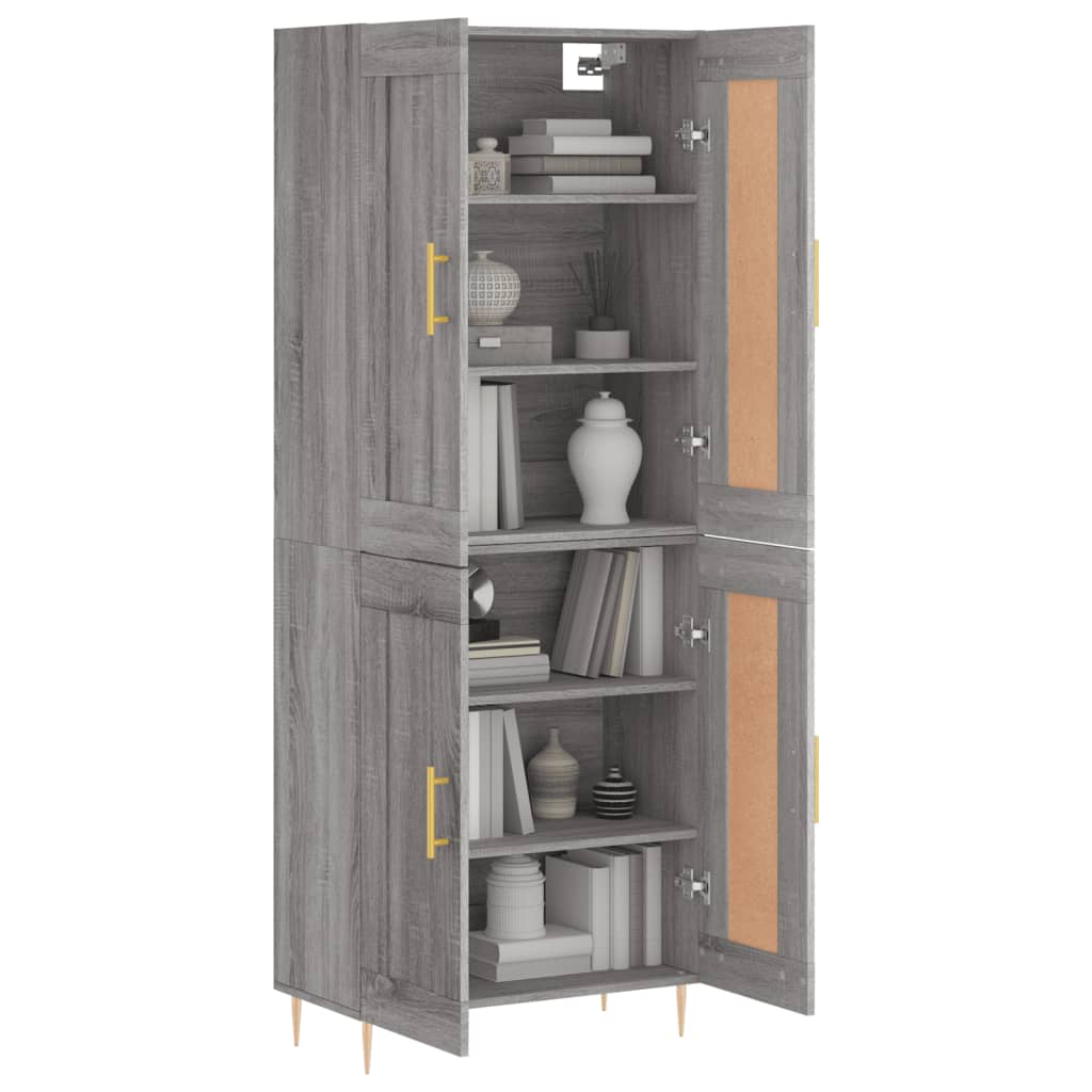 Highboard Grey Sonoma 69,5x34x180 cm Engineered Wood