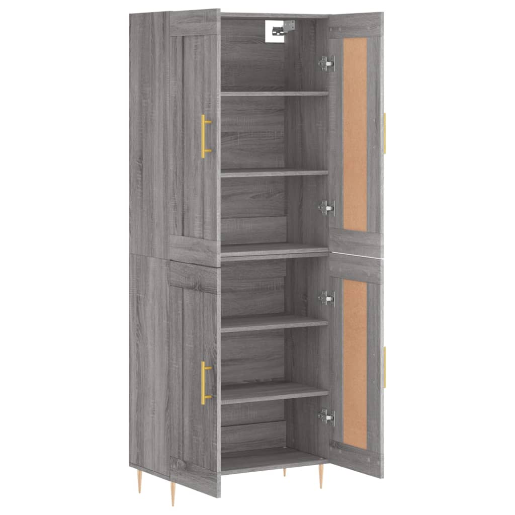 Highboard Grey Sonoma 69,5x34x180 cm Engineered Wood
