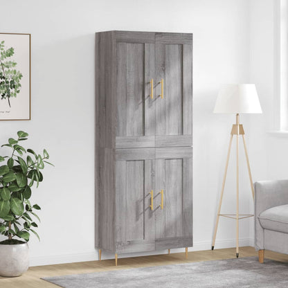 Highboard Grey Sonoma 69,5x34x180 cm Engineered Wood