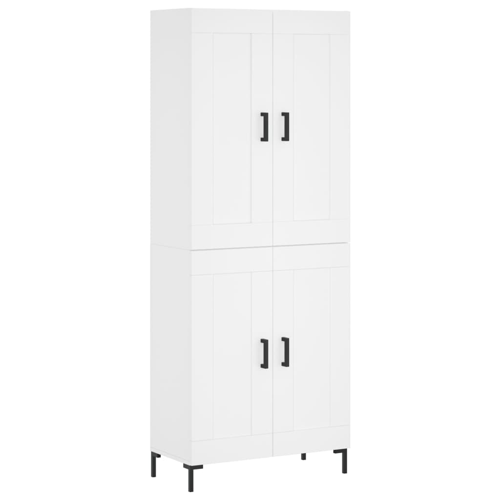 Highboard White 69,5x34x180 cm Engineered Wood