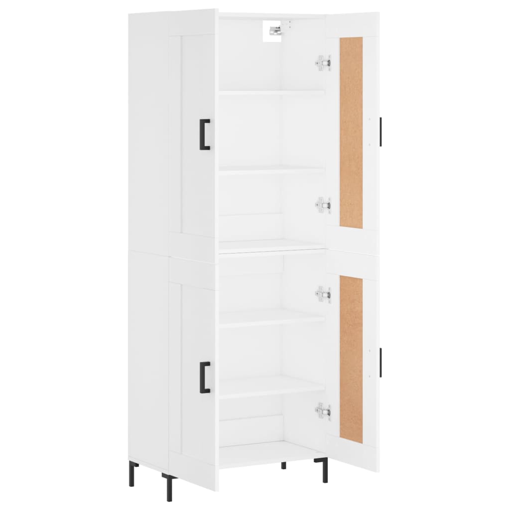 Highboard White 69,5x34x180 cm Engineered Wood