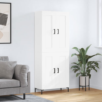 Highboard White 69,5x34x180 cm Engineered Wood