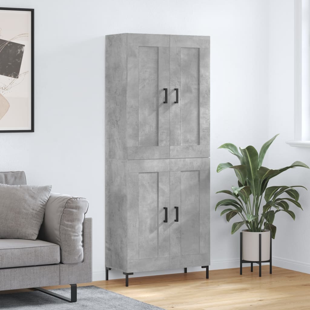 Highboard Concrete Grey 69,5x34x180 cm Engineered Wood