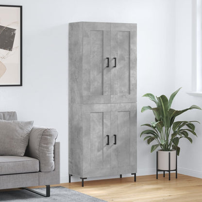 Highboard Concrete Grey 69,5x34x180 cm Engineered Wood