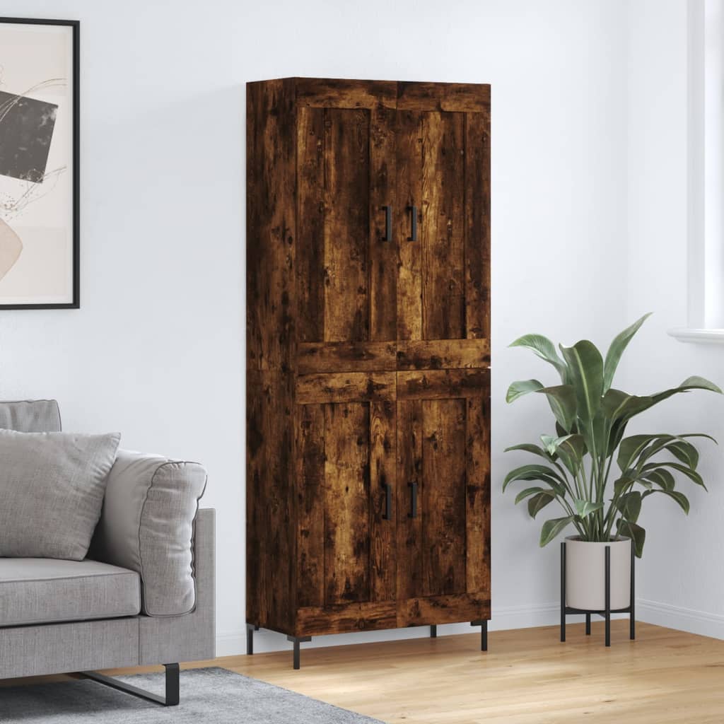 Highboard Smoked Oak 69,5x34x180 cm Engineered Wood