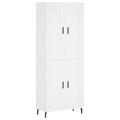 Highboard White 69,5x34x180 cm Engineered Wood