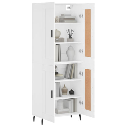 Highboard White 69,5x34x180 cm Engineered Wood