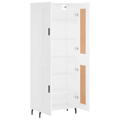 Highboard White 69.5x34x180 cm Engineered Wood