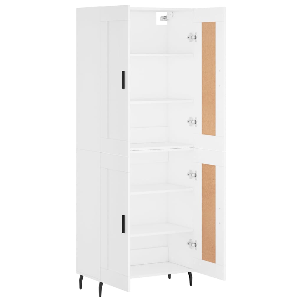 Highboard White 69,5x34x180 cm Engineered Wood