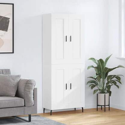 Highboard White 69,5x34x180 cm Engineered Wood