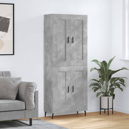Highboard Concrete Grey 69,5x34x180 cm Engineered Wood