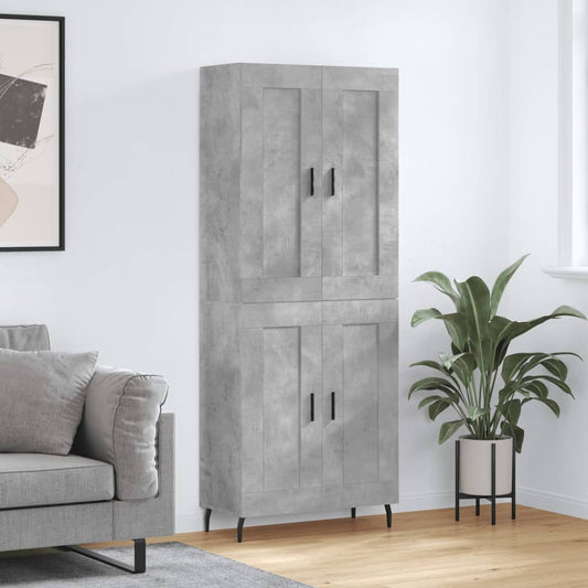 Highboard Concrete Grey 69,5x34x180 cm Engineered Wood