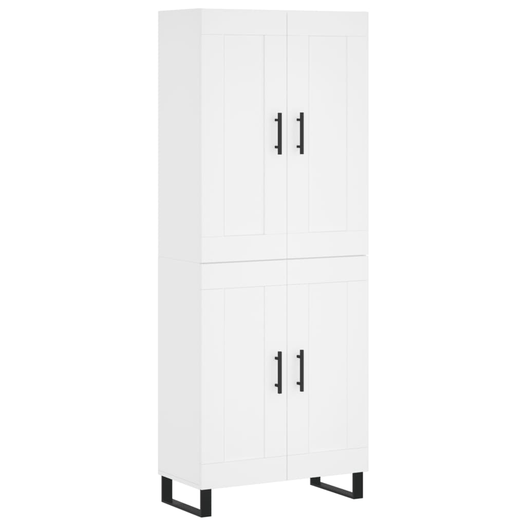 Highboard White 69,5x34x180 cm Engineered Wood