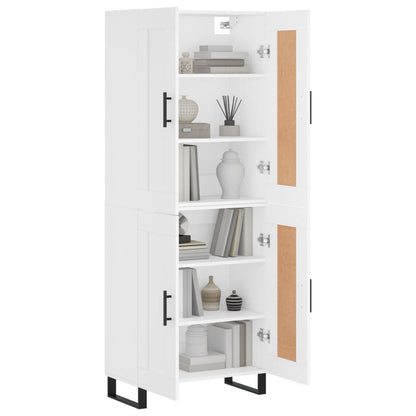 Highboard White 69,5x34x180 cm Engineered Wood