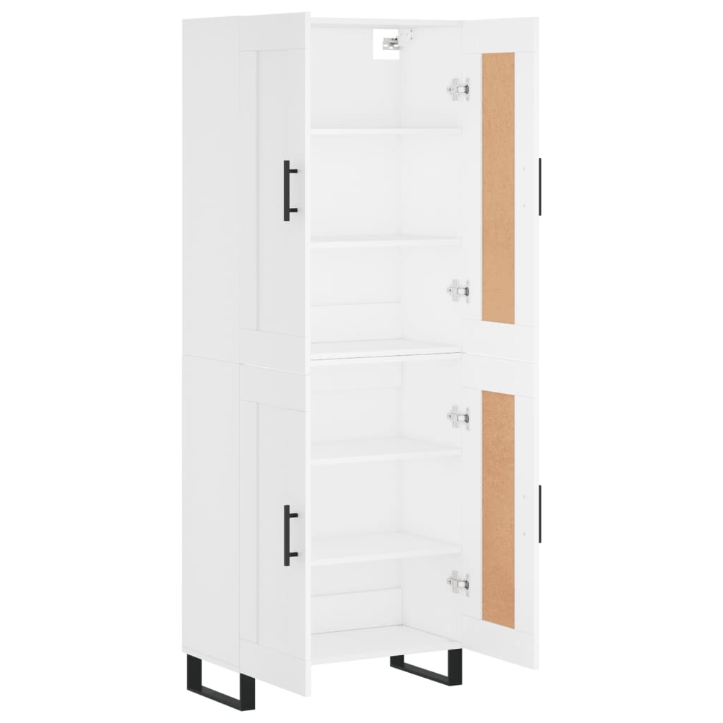 Highboard White 69,5x34x180 cm Engineered Wood