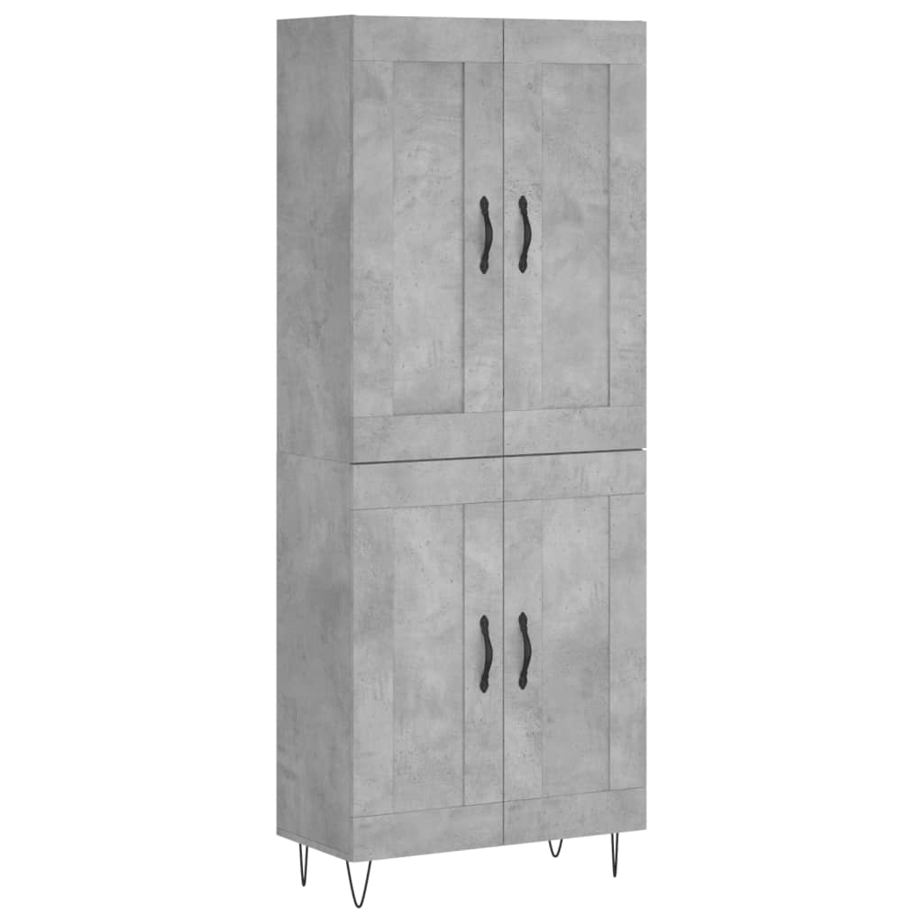 Highboard Concrete Grey 69,5x34x180 cm Engineered Wood