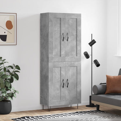Highboard Concrete Grey 69,5x34x180 cm Engineered Wood