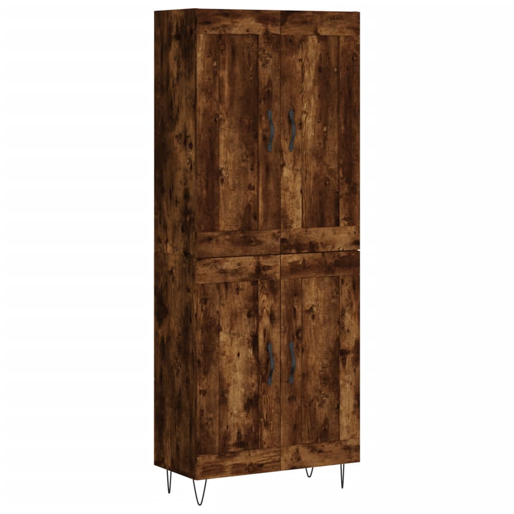 Highboard Smoked Oak 69.5x34x180 cm Engineered Wood
