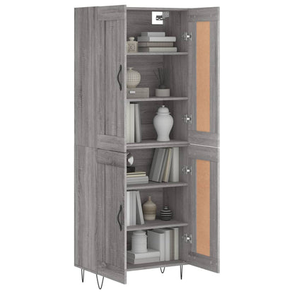 Highboard Grey Sonoma 69,5x34x180 cm Engineered Wood