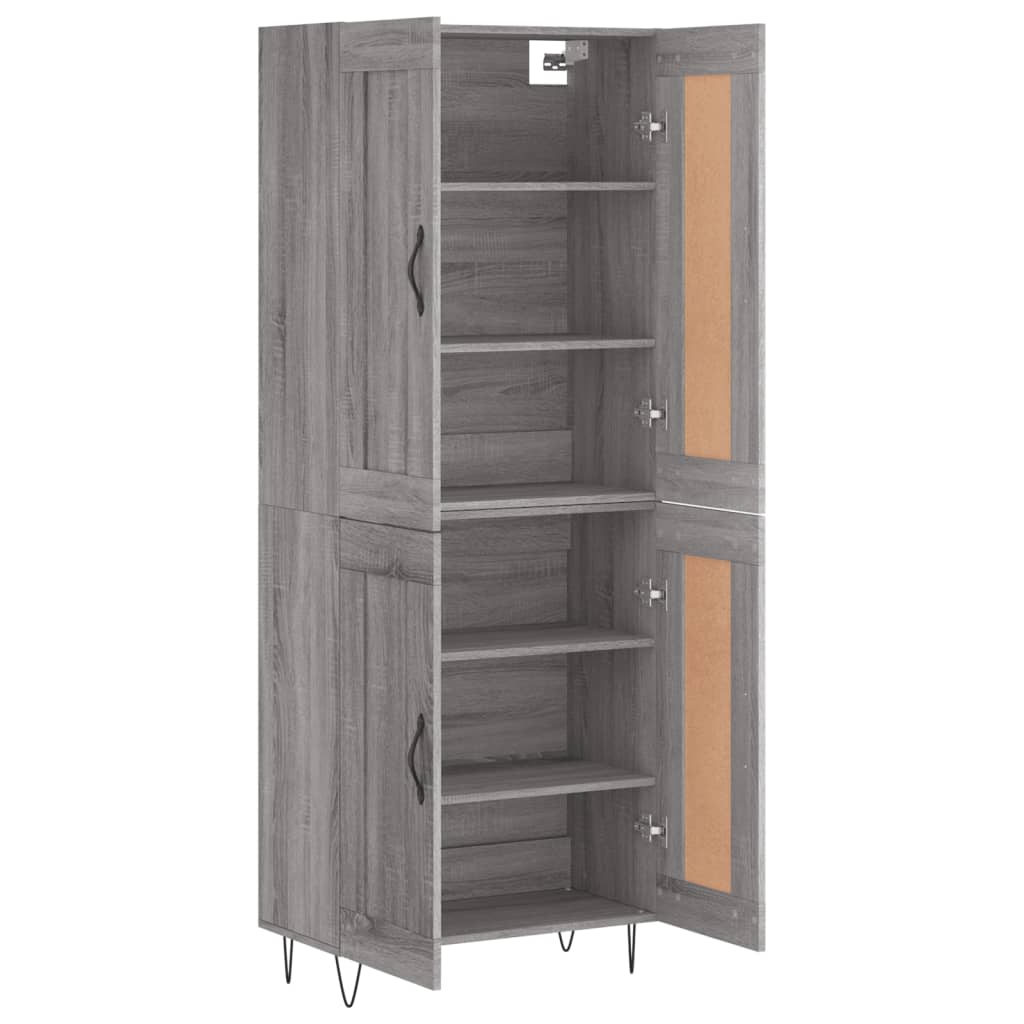 Highboard Grey Sonoma 69,5x34x180 cm Engineered Wood