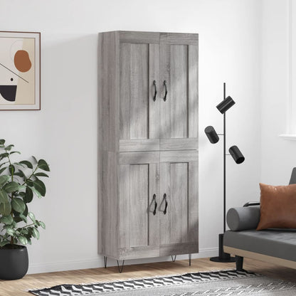 Highboard Grey Sonoma 69,5x34x180 cm Engineered Wood