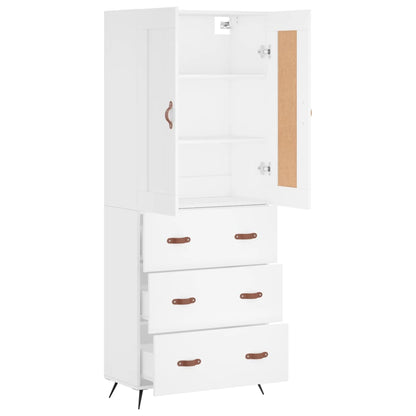 Highboard White 69.5x34x180 cm Engineered Wood