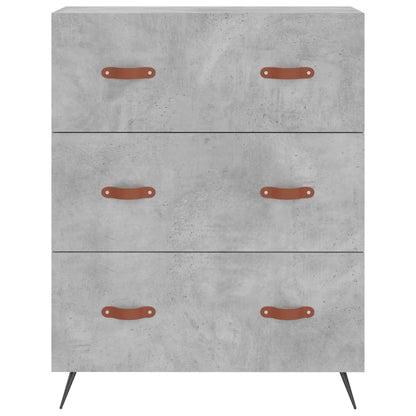 Highboard Concrete Grey 69.5x34x180 cm Engineered Wood