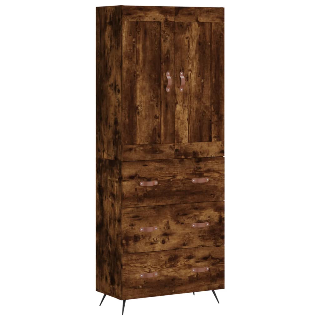 Highboard Smoked Oak 69,5x34x180 cm Engineered Wood