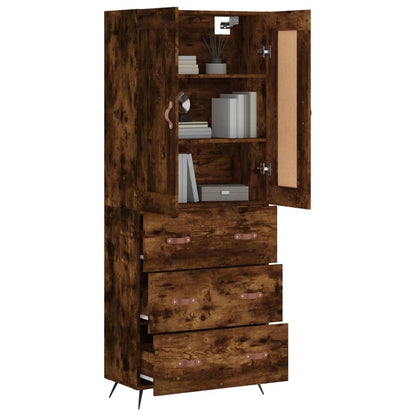 Highboard Smoked Oak 69,5x34x180 cm Engineered Wood