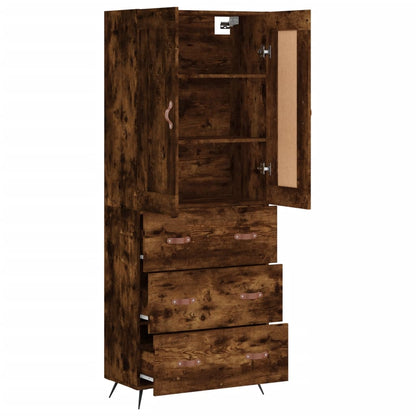 Highboard Smoked Oak 69,5x34x180 cm Engineered Wood