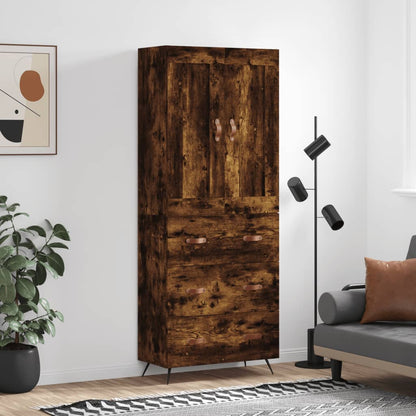 Highboard Smoked Oak 69,5x34x180 cm Engineered Wood
