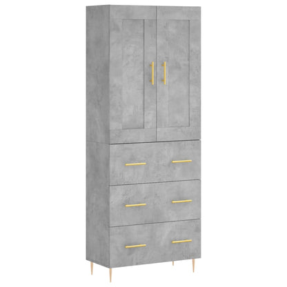 Highboard Concrete Grey 69,5x34x180 cm Engineered Wood