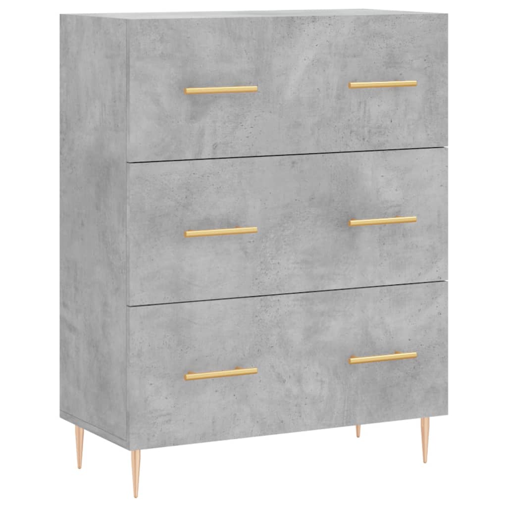 Highboard Concrete Grey 69,5x34x180 cm Engineered Wood