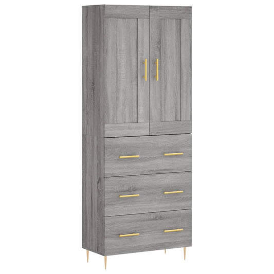 Highboard Grey Sonoma 69,5x34x180 cm Engineered Wood